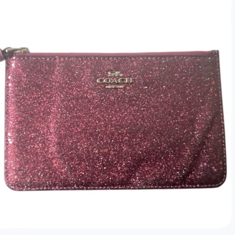 Coach Glitter Wristlet in Sparkling Pink